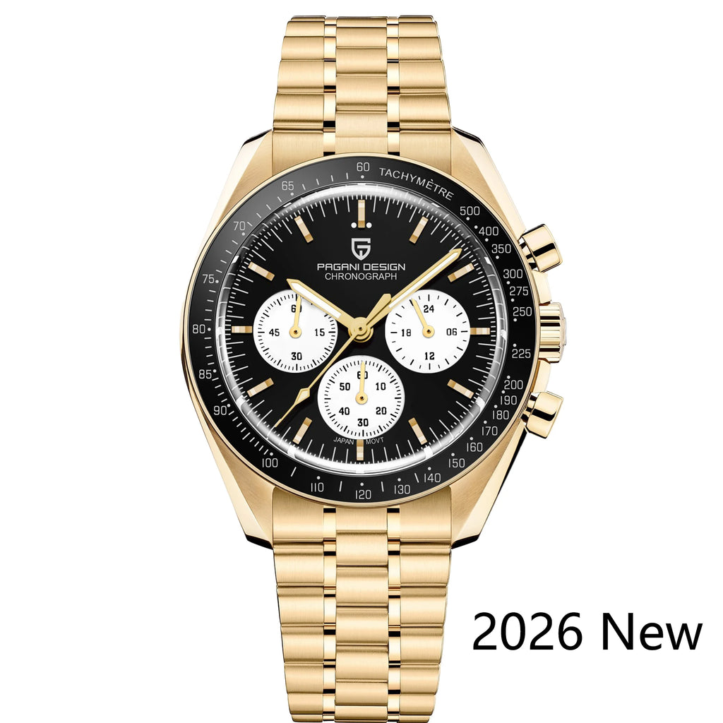PAGANI DESIGN 2026 Neue AK Project Herrenuhren Luxus Quarz-Armbanduhr für Männer AR Saphir Speed Chronograph Automatisches Datum