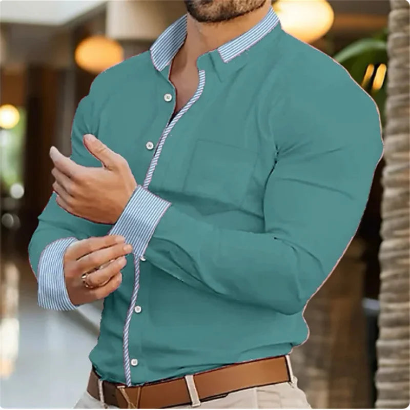 Herren-Business-Revershemd, Büro, lässig, Outdoor, Straßenhemd, weich und bequem, hochwertiges Herren-Top, große Größe XS-6XL