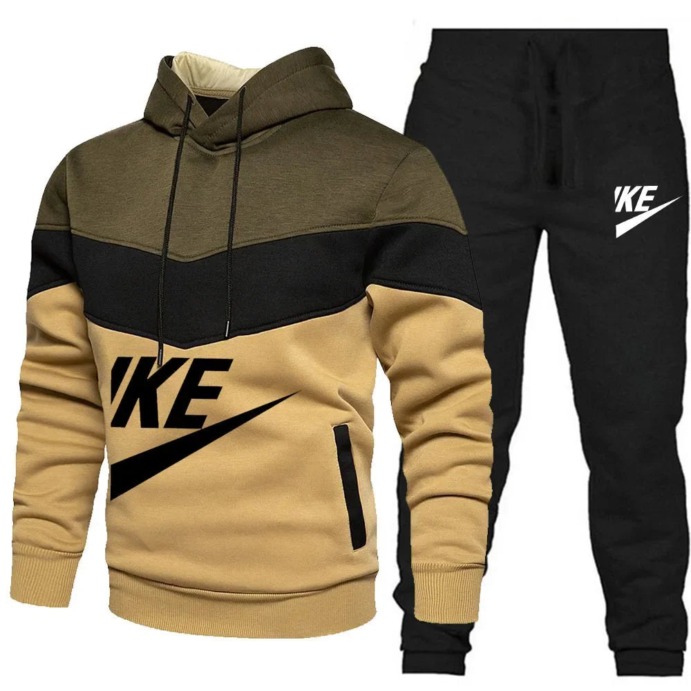neue Herbst Winter männer Sets Zipper Hoodie + Hosen Stücke Lässige Männlichen Sportswear Marke Kleidung Schweiß Anzug