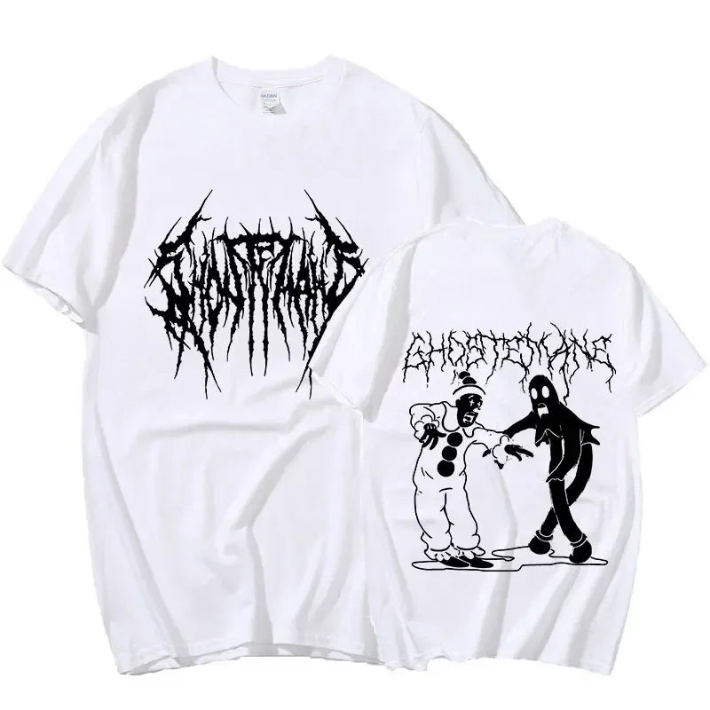 Männer Frauen Drucken T-shirt Mode Hip Hop Metall Gothic Rock T Shirt Lose Streetwear Sommer Lose Sport T Shirt Y2K Kurzarm