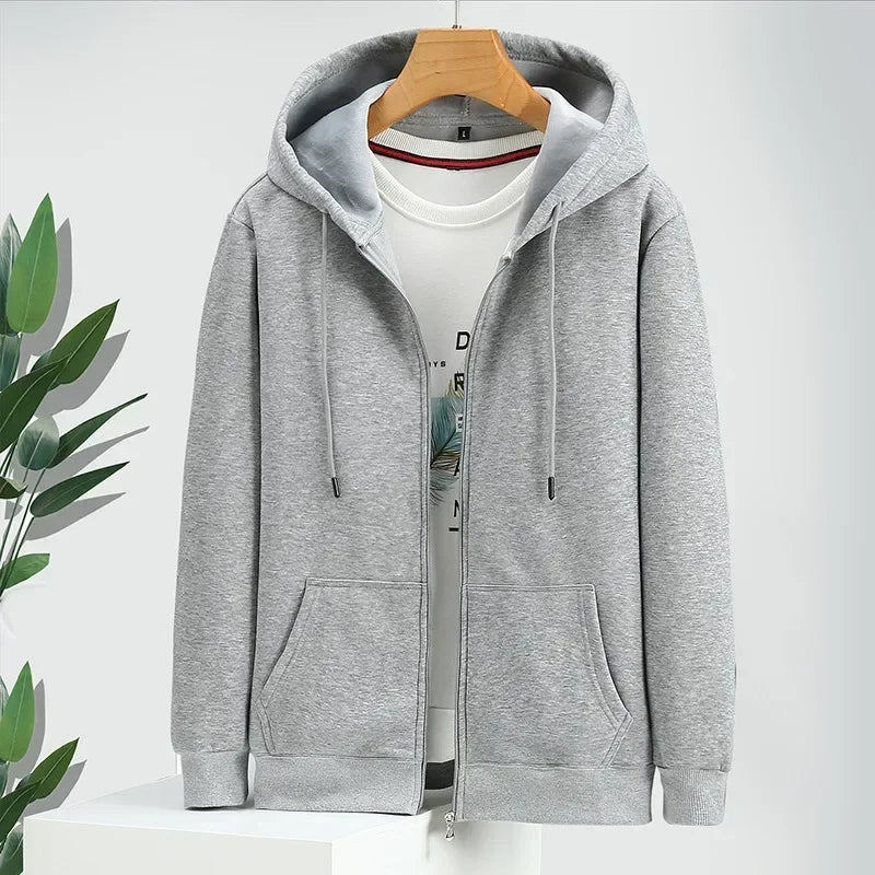Große Größe Hoodie Männer Kapuze Langarm Sweatshirt Männlich Zip-up Lose Baumwolle Fleece-gefüttert Casual Top Zipper Große fett Plus 10XL 12XL
