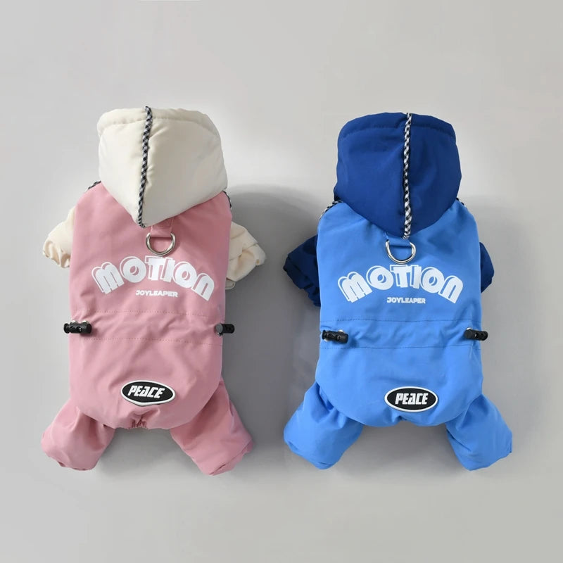 Harness Hoodie Overall Kleidung für Hunde für den Winter kleine mittelgroße Rassen Haustierkleidung für Katzen Welpen Tier Schneeanzug Mädchen