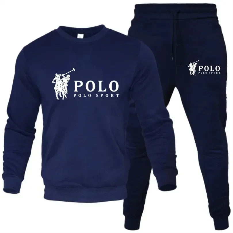 Frühling und Herbst Freizeit Fitness Jogging Mode Anzug Herren und Damen Rundhalspullover mit langen Ärmeln + Hose 2 Sets
