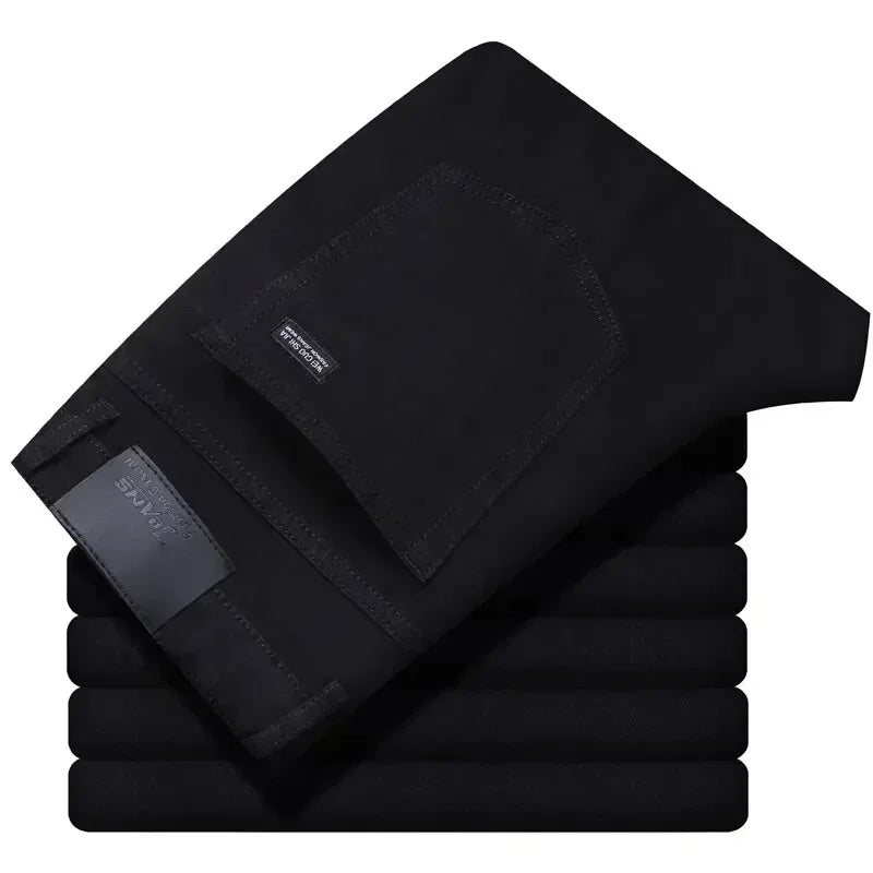 2026 Top-Marke Gewaschene Jeans-Hose Vier-Jahreszeiten-Herren-Jeans Hochwertige Business-Casual-Jeans mit Hohem Bund