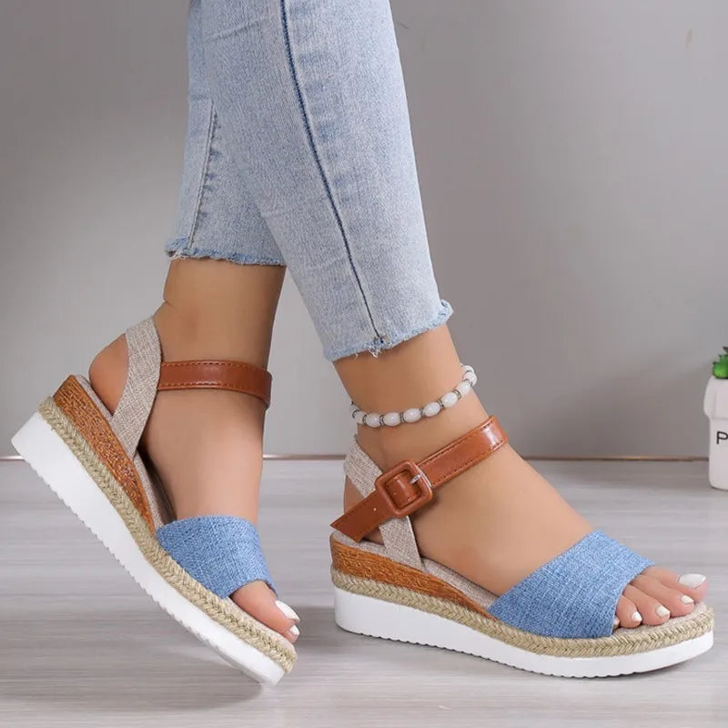 Sommer Frau Sandalen Schuhe Weiche Schuhe Frau Elegante Sandalen Frau Keil Damen Schuhe Party Schuhe Weibliche Frauen Sandale