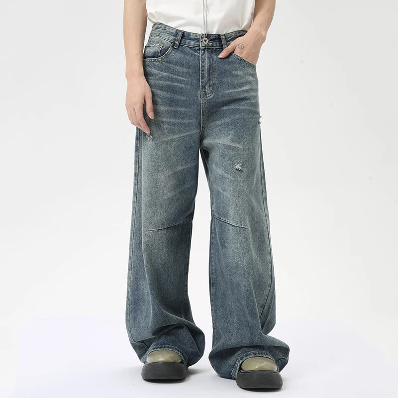 IEFB Amerikanischen Stil männer Denim Hosen Waschen Mode Lose männer Gerade Hosen Beiläufige Breite Bein Jeans Neue Sommer 2024 9C6303