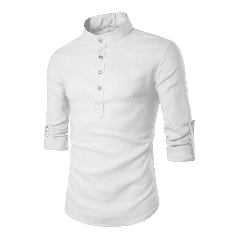 Neue Männer Casual Bluse Baumwolle Leinen Hemd Lose Tops Langarm T-shirt Frühling Herbst Casual Schöne Männer Shirts