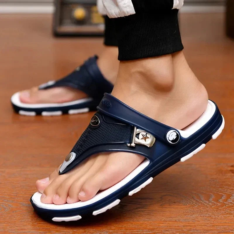 Männer Flip Flops Strands andalen Sommer Mann Schuhe flach rutsch fest Modedesigner Hausschuhe Gummi Freizeit schuh Zapatos Para