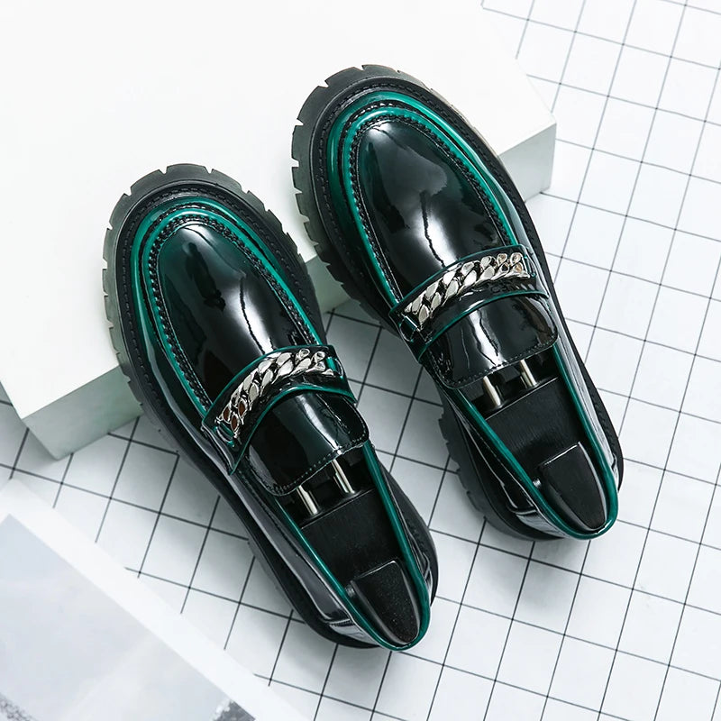 Echt leders chuh für Männer erhöhen atmungsaktive Freizeit lederschuhe Trend grün britische Big Head Schuhe Männer lässige Lederschuhe