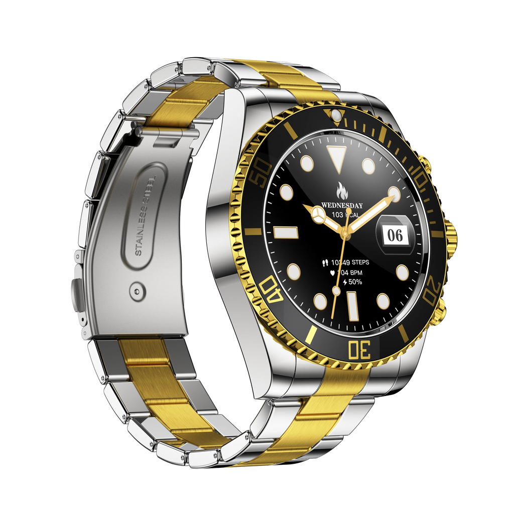 Neue DM18 Smartwatch, Green Submariner Premium Herren-Smartwatch Luxus Bluetooth-Telefonie Sport Fitness IP68 wasserdichte Uhr