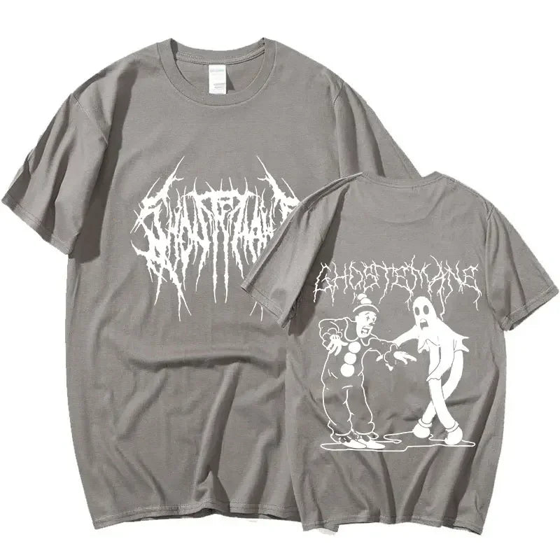 Männer Frauen Drucken T-shirt Mode Hip Hop Metall Gothic Rock T Shirt Lose Streetwear Sommer Lose Sport T Shirt Y2K Kurzarm