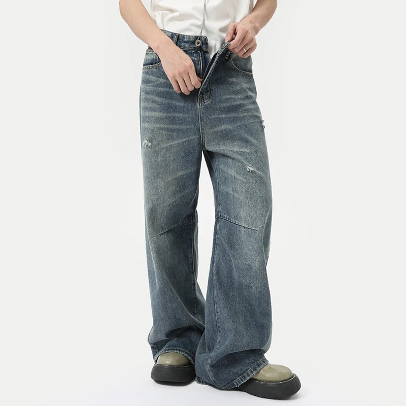 IEFB Amerikanischen Stil männer Denim Hosen Waschen Mode Lose männer Gerade Hosen Beiläufige Breite Bein Jeans Neue Sommer 2024 9C6303