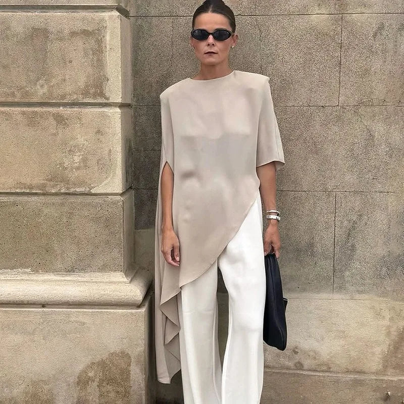Ticketsx Frauen Rundhals Patchwork Kleid Casual Lose Ärmelloses Satin Kleid Herbst Fashion Solid Pendler Streetwear Damen