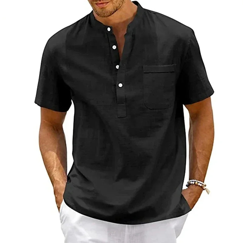 Sommer Neue männer Casual Slim Fit Polo-Shirt Einfarbig Atmungsaktive Taste Kurzarm Top Erfrischende und Bequeme T-shirt
