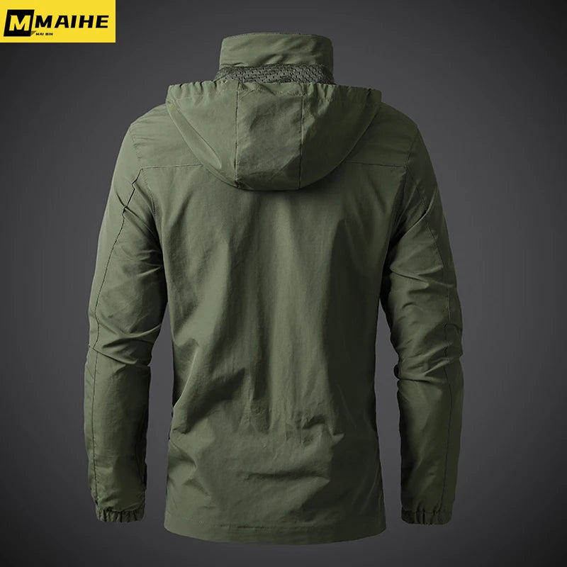 Herren Windjacke Jacken Wasserdicht Militär Mit Kapuze Mantel Männlich Neue Kampf Jacken Männer Herbst Outdoor Wandern Radfahren Bomber Outwear