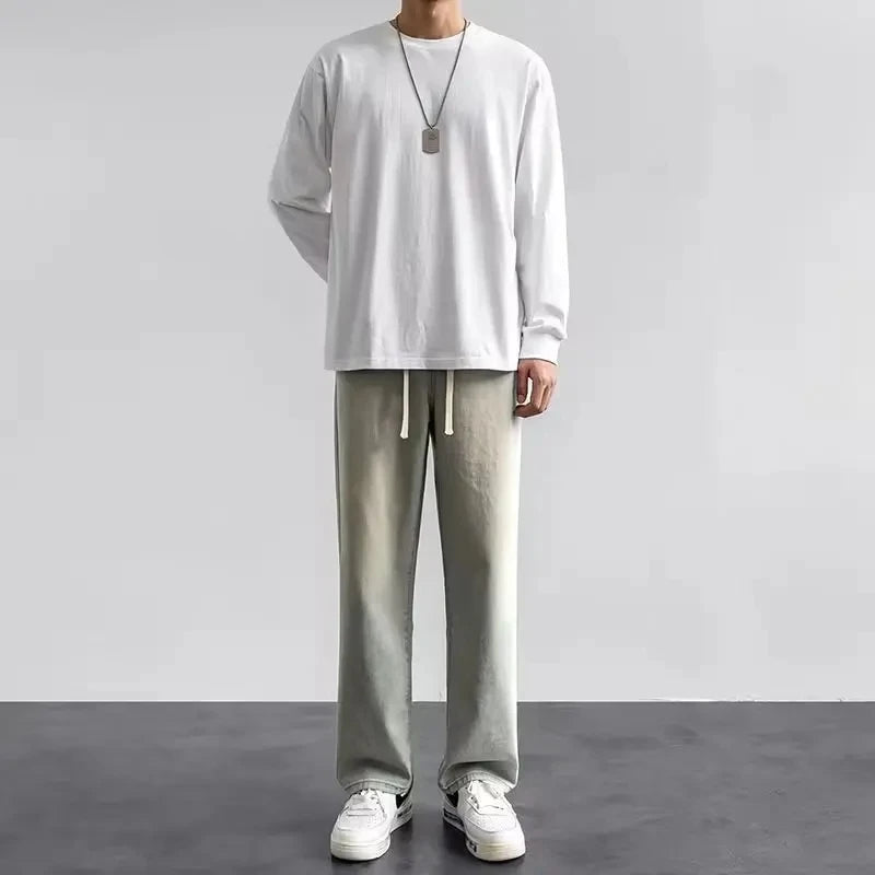 Herrenjeans, große Denim-Jeans für Teenager, Hosen für Herren, Jean, Baggy-Hosen, Herrenmode, Mann, männlich, Streetwear, koreanische Herren