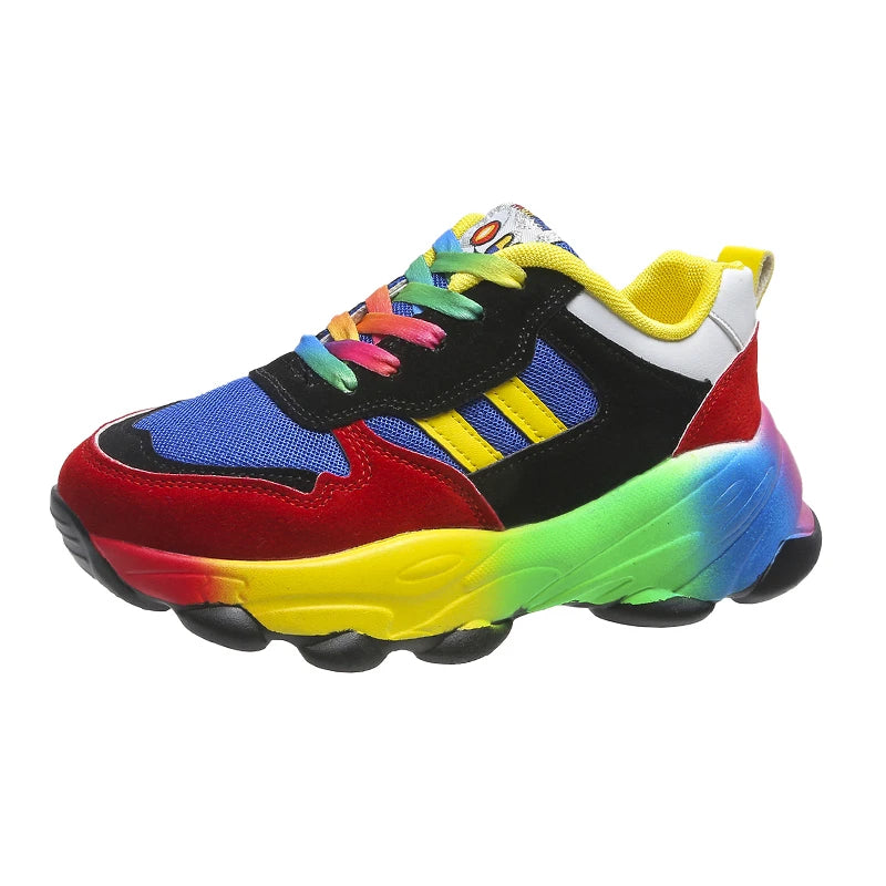 Mode Regenbogen Sport Schuhe Frauen Trainer Schuhe Plattform Atmungs Turnschuhe Frauen Jogging Schuhe Chaussure Femme Sport