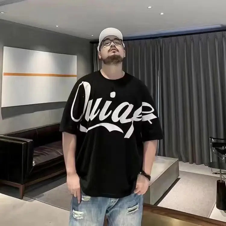 Herren T-Shirt lose Tops Baggy übergroßen Druck männliche T-Shirts Hemden o Hals Alphabet billige Kleidung und hochwertige gewöhnliche 5xl y2k