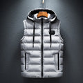 Neue Mit Kapuze Casual Weste Jacke für Männer Herbst Winter Warm Ärmel Jacke Mode Komfortable Zipper Weste Plus Größe M-6XL