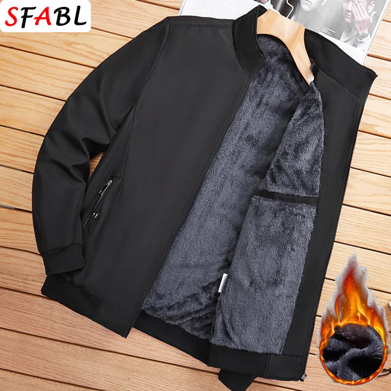 Warme Fleece Herbst Winter Jacken für Männer Business Büro Kleid Mantel Casual männer Winter Jacke Einfarbig Luxus Oberbekleidung mann