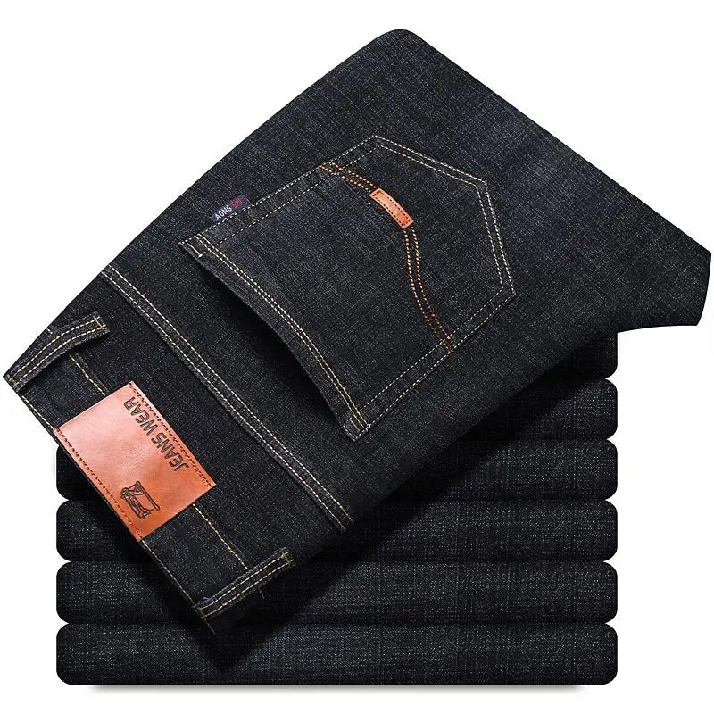 Frühling Herren Leichter Luxus Stretch Slim Fit Denim-Hose Komfortable Weiche Business-Mode Gerade Casual Jeans Herbst Markenkleidung