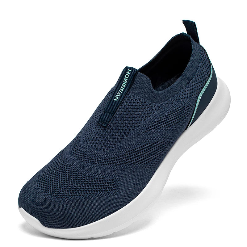 HOBIBEAR Unisex-Laufschuhe, breite Zehen, bequeme, rutschfeste Turnschuhe, atmungsaktive Mesh-Slip-On-Wanderschuhe