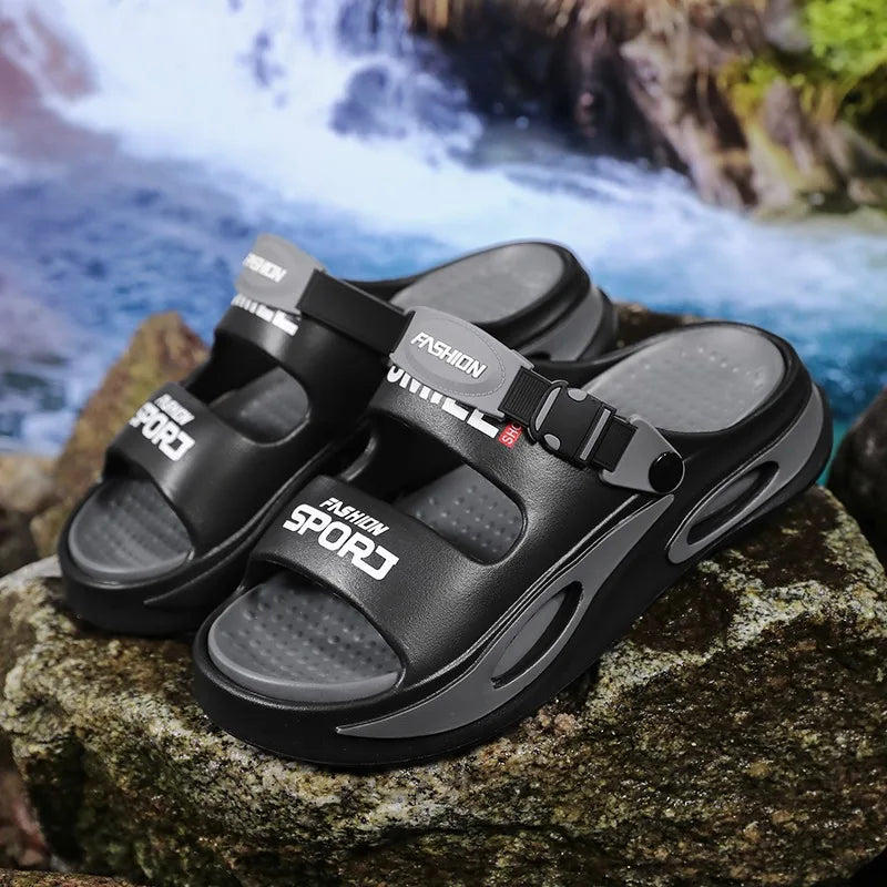 Sommer-Herrenpantoffeln, Strand-Sandalen, lässige, rutschfeste Outdoor-Slides mit weicher Sohle für den täglichen Gebrauch.