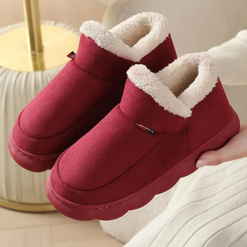 KIDMI Winter Herren Hausschuhe Warme Frauen Hausschuhe Im Freien Rutschfeste Männer Baumwolle Stiefel Flauschige Fuzzy Männer Schuhe Casual Pelzigen Hausschuhe
