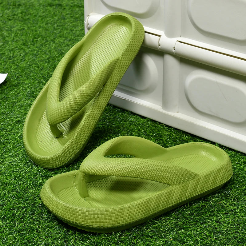 Flip-Flops für Herren und Damen, Sommer, rutschfest, für den Außenbereich, lässig, leichte Strandsandalen, dicke Plattform, Haus-Badezimmer-Hausschuhe