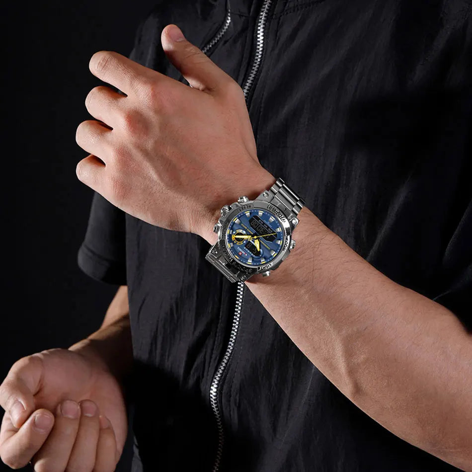 NAVIFORCE Männer Militär Uhr Wasserdichte Armbanduhr Dual Display Quarzuhr Sport Uhr Männliche Große Uhren Männer Relogios Masculino