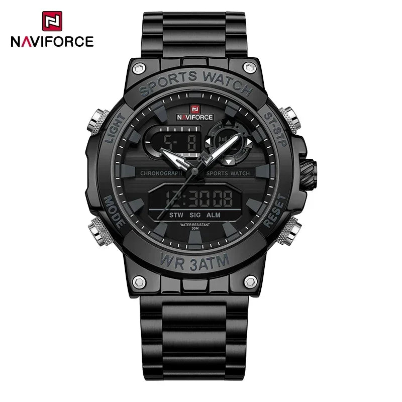 NAVIFORCE Männer Militär Uhr Wasserdichte Armbanduhr Dual Display Quarzuhr Sport Uhr Männliche Große Uhren Männer Relogios Masculino