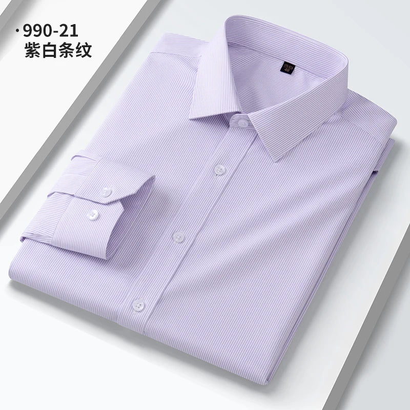 Neue Qualität Anti-Falten Männer Hemd Lange Ärmel Kleid Shirts Für Männer Slim Fit Camisa Social Business Weiß büro Hemd 4XL 5XL