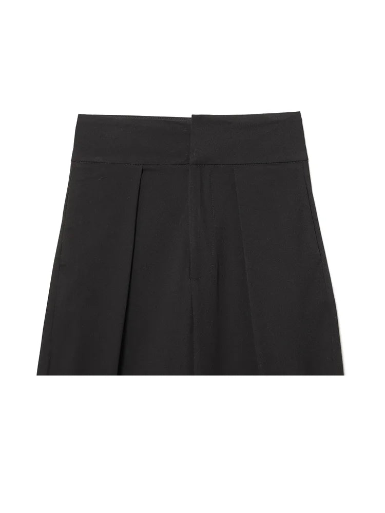 HH Damen Elegante Vintage Plissierte Ballonhose mit Reißverschluss High-Street-Stil Lose Taschen 3-Farben Frühlingshose Mujer