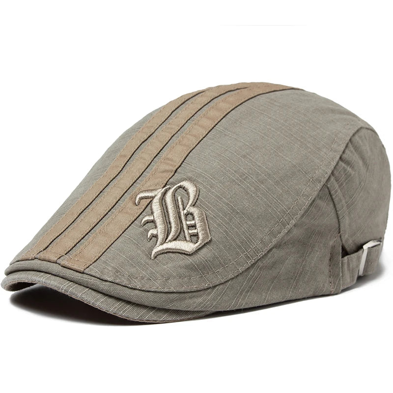 CNTANG Neue Männer Baskenmütze Mode Stickerei Flache Kappe Sommer Visier Für Männliche Mode Vintage Baumwolle Casual Berets Einstellbar