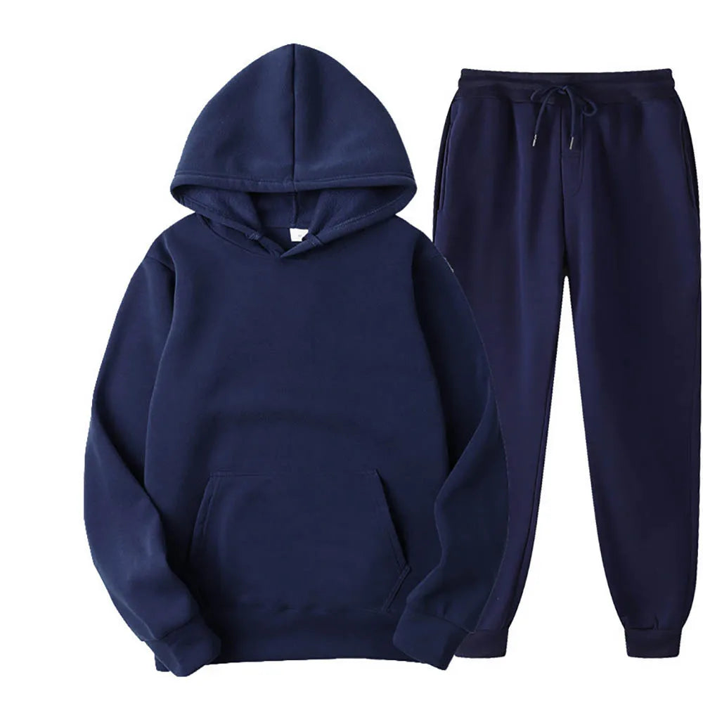 Männer Trainingsanzug 2-teilige Sets Mit Kapuze Sweatshirt + Kordelzug Hosen Männliche Hoodies Laufsport Männer Frauen Herbst Sportwear