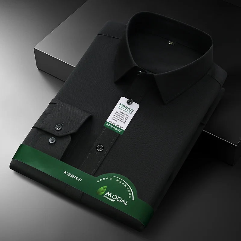 Neue Qualität Anti-Falten Männer Hemd Lange Ärmel Kleid Shirts Für Männer Slim Fit Camisa Social Business Weiß büro Hemd 4XL 5XL
