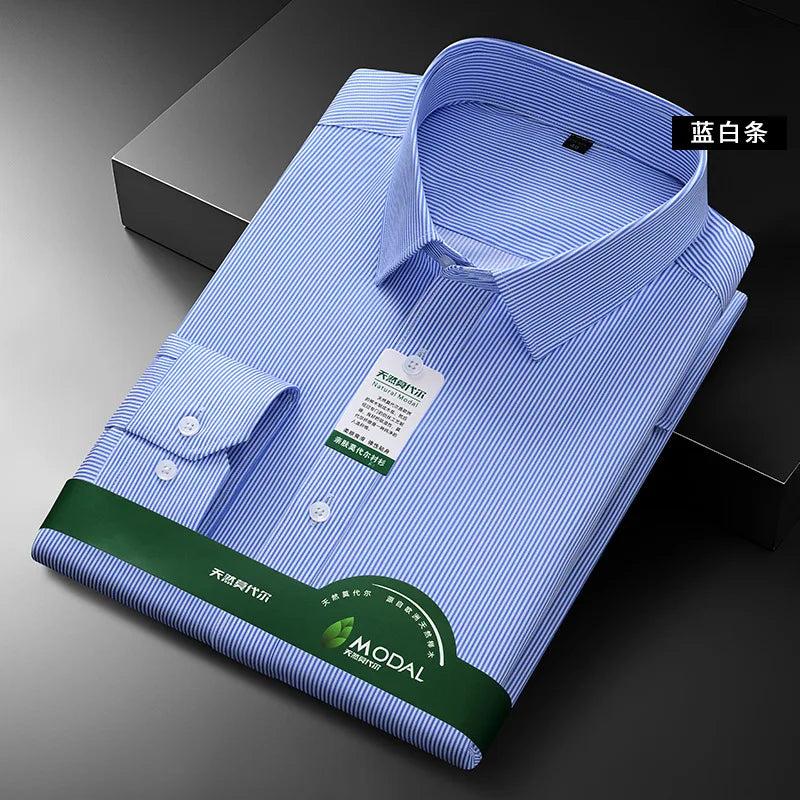 Neue Qualität Anti-Falten Männer Hemd Lange Ärmel Kleid Shirts Für Männer Slim Fit Camisa Social Business Weiß büro Hemd 4XL 5XL
