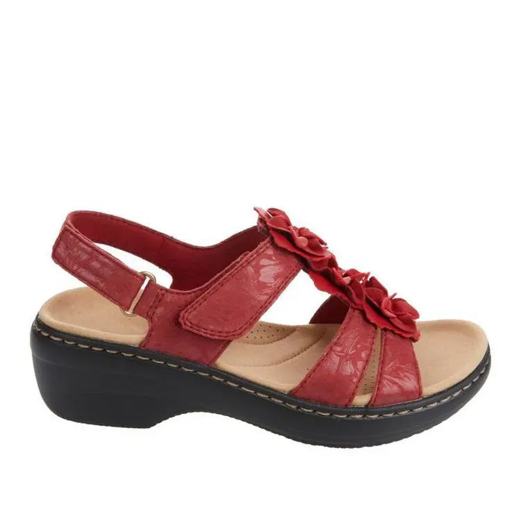 Sommer Sandalen Frauen 2022 Neue Blume Keil Plattform Orthopädie Schuhe Retro Rom Casual Komfortable Peep Toe Alias De Mujer