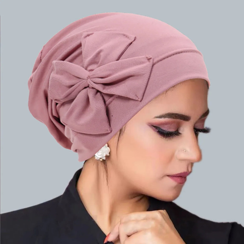 Neue Muslimische Frauen Innere Hijab Hut Bowknot Turban Indische Motorhaube Kopftuch Mützen Haarausfall Kopf Wrap Chemo Kappe Turbante Mujer