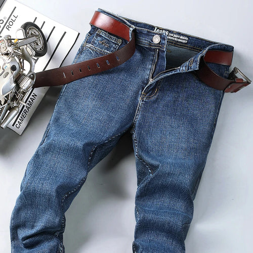 2026 Top-Marke Gewaschene Jeans-Hose Vier-Jahreszeiten-Herren-Jeans Hochwertige Business-Casual-Jeans mit Hohem Bund