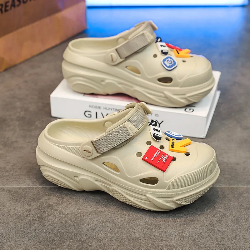 Sommerliche Outdoor-Strandsandalen, Leichte und Atmungsaktive Hausschuhe, Rutschfeste und Atmungsaktive Anglerpantoffeln