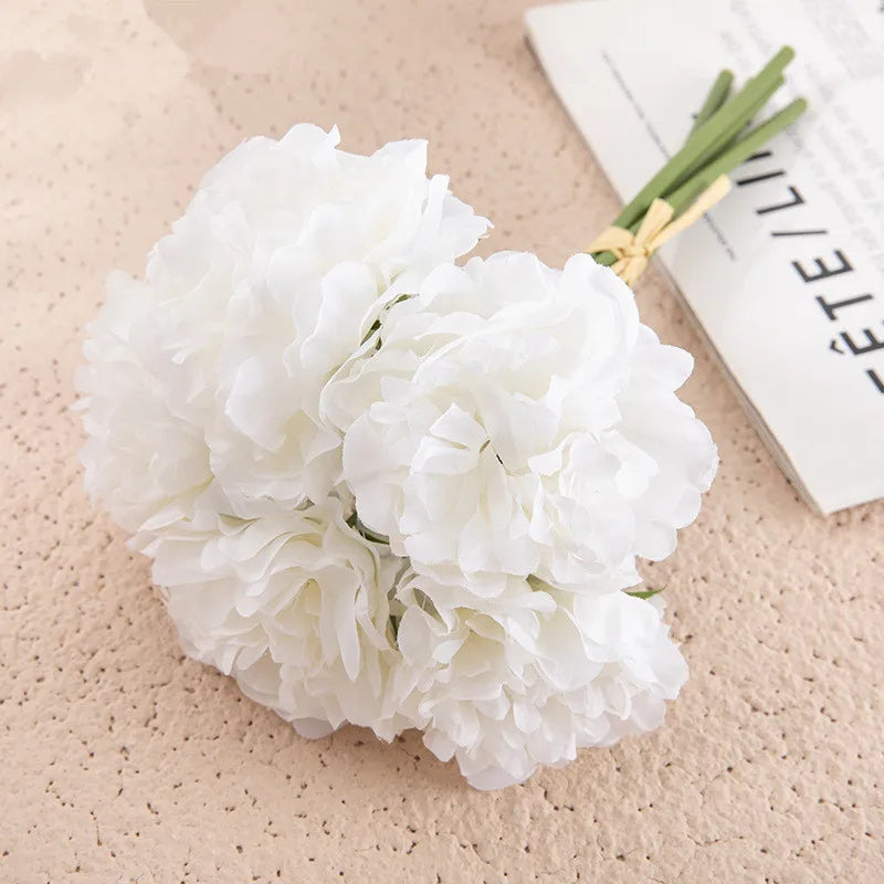 5-köpfe Pfingstrose, künstliche Seidenblumen, künstliche Pfingstrosen, Hochzeitsstrauß für die Braut, künstliche Blumen, Bündel für Wohnzimmer für Heimdekoration