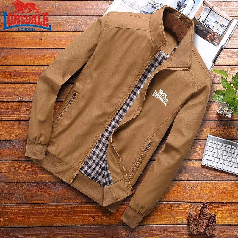 Hochwertige bestickte LONSDALE Frühling/Herbst Lässige Mode Slim Fit Bombenjacke Baseballkragen Herrenjacke M-6XL
