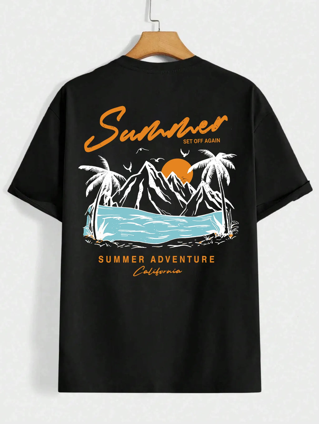 Sommer Set Off Again Adventure California Herren T-Shirt Baumwolle Lose T-Shirt Kleidung Mode Sweat Kleidung Übergroße Sommer Tops