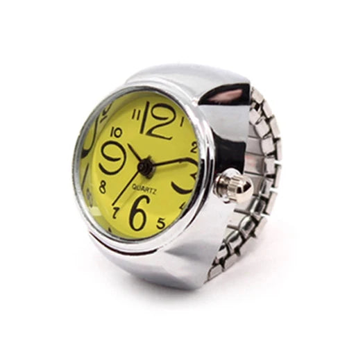 Vintage Punk Finger Uhr Mini Gummiband Legierung Uhren Paar Ringe Schmuck Uhr Retro Römischen Quarzuhr Ringe Frauen Männer