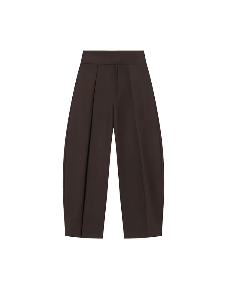 HH Damen Elegante Vintage Plissierte Ballonhose mit Reißverschluss High-Street-Stil Lose Taschen 3-Farben Frühlingshose Mujer