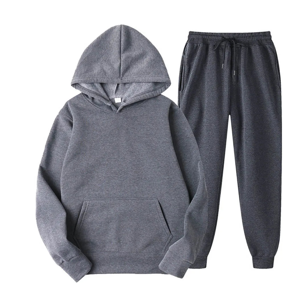 Männer Trainingsanzug 2-teilige Sets Mit Kapuze Sweatshirt + Kordelzug Hosen Männliche Hoodies Laufsport Männer Frauen Herbst Sportwear