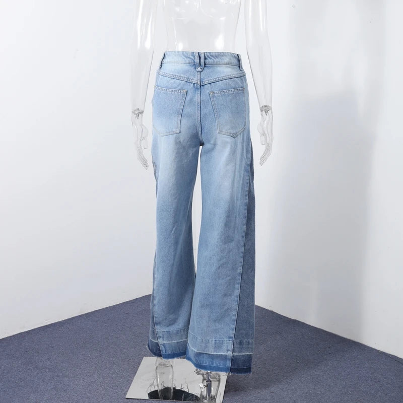 enim Jeans-Hose, hohe Taille, weites Bein, Baggy-Hose für Damen, 2025, neue lässige tägliche Streetwear-Hose