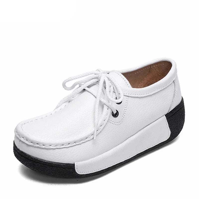 Winter Schuhe Aus Echtem Leder Frauen Flache Plattform Schuhe Casual Frauen Müßiggänger Plüsch Frauen Slip-on Sneakers für Frauen