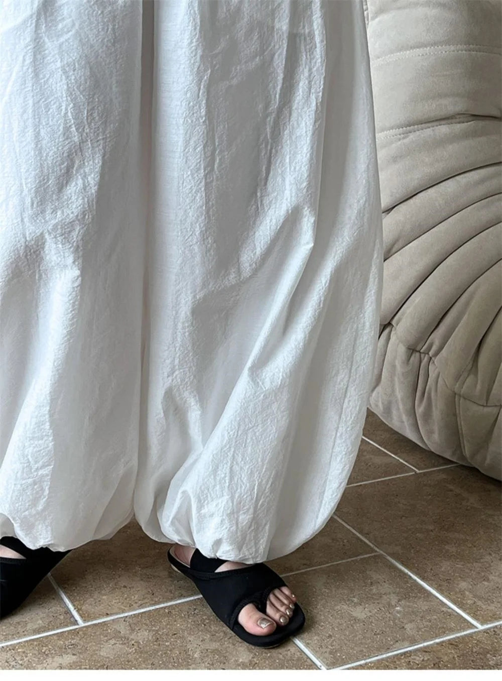 Übergroßen 2025, Neue Sommer Elegante Mode Frauen Laterne Hosen Beiläufige Lose Atmungsaktive Baumwolle Breite Bein Hosen Frauen Kleidung